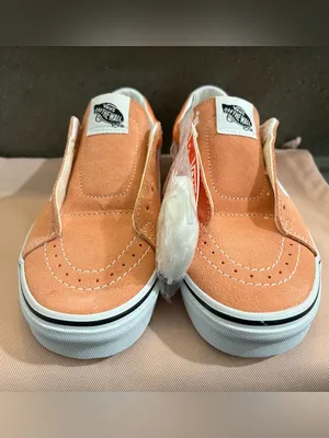 Vans Old Skool Suede Canvas Classic Skateboard Sneakers, Melon Orange/White, 7.5 thumbnail 10