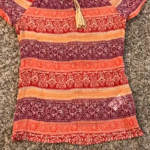 Lucky Brand semi-sheer cinched neckline tie neck blouse thumbnail 3