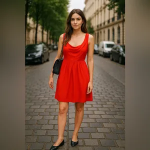 bb dakota terry draped cowl neck dress thumbnail 2
