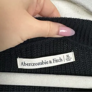 Abercrombie & Fitch Black Knit Sweater Dress Long Cotton Blend Size XL NWT thumbnail 2