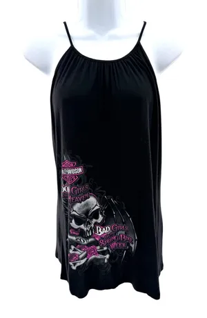 Harley Davidson 2017 Myrtle Beach Spring Bike Week Halter Tank Top Skull Dressy thumbnail 1