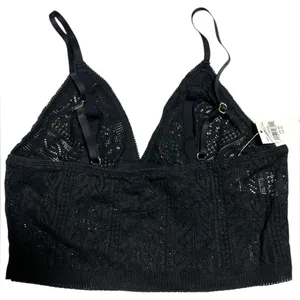 NWT Aerie American Eagle Women’s Black Unlined Longline Lace Bralette Size‎ XS thumbnail 2