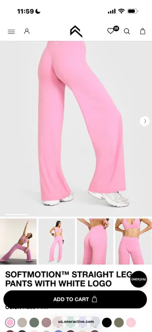 Oner Active SoftMotion™ Straight Leg Pants with White Logo | Rose Pink - S - Regular (Brand new ) thumbnail 5