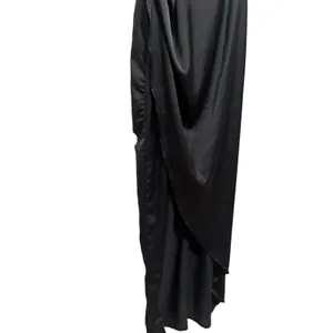 PrettyLittleThing Women's Black Satin Wrap Maxi Dress Size US 4 thumbnail 6