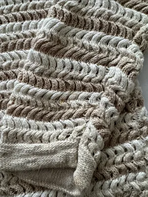 Liz Claiborne Cotten Linen Blend Cream Open-Weave Button Front Cardigan thumbnail 6