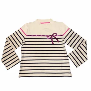 NEW Talbots Sequin Ribbon Stripe Mockneck Long Sleeve Top size Petite Medium thumbnail 2