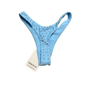 ✨👙 SWIM BY DI Crystal Bikini Bottom‎ Rhinestone Blue Sz S 👙✨ thumbnail 3