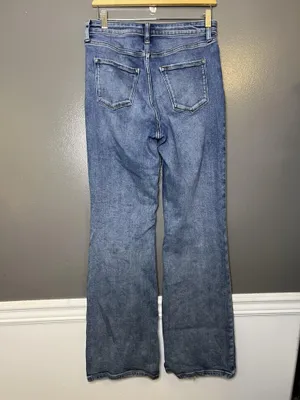 LC Lauren Conrad Super High Rise Flare Jeans Womens 6 Medium Wash Blue Denim thumbnail 4