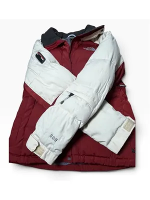 The North Face 600 Down Ski Jacket Fur Hood Burgundy White Vintage Puffer S thumbnail 5