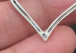 Vintage Signed 925 Italy Sterling Silver Open Heart CZ Pendant Necklace 6.4g thumbnail 15