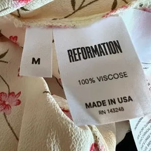 Reformation Floral Midi Dress Side Slit Criss Cross Back Size M (runs small) thumbnail 3