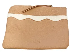 Chloé Parfum Tan Full Zip Pebbled Cosmetics‎ Bag Wristlet thumbnail 1
