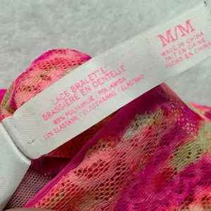 PINK Victoria's Secret Lace‎ Bralette Womens Medium Neon Pink Racerback 36007169 thumbnail 3