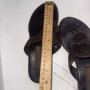 Vintage Y2K Brighton Cedar Leather Heart Flip Flop Sandals Shoes Brazil Sz 6.5 thumbnail 6