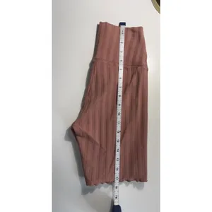 OFFLINE by Aerie‎ Ribbed High Waisted Biker Shorts Pink Lettuce Edge S 0785-3234 thumbnail 3