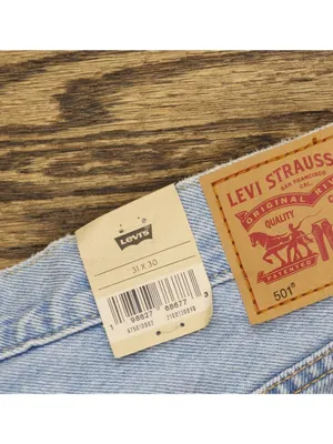 NWT Levi's 501 Fly High Rise Straight Jeans 94417273 County Fair Blue 31 x 30 thumbnail 14