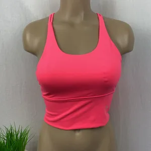 Savvi Hot Pink Strappy Back Cropped Athletic Sport Bra Top New S thumbnail 4