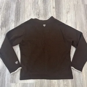 Kuhl Alfpaca Fleece Quarter Zip Pullover Brown Women Large Mock Neck Shearling thumbnail 3