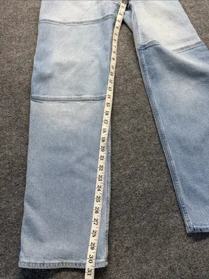 Hollister Curvy High-Rise Light Wash Patchwork Wide Leg Dad Jeans thumbnail 2