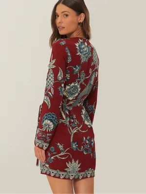 Farm Rio Red Tropical Landing Wrap Mini Dress thumbnail 2