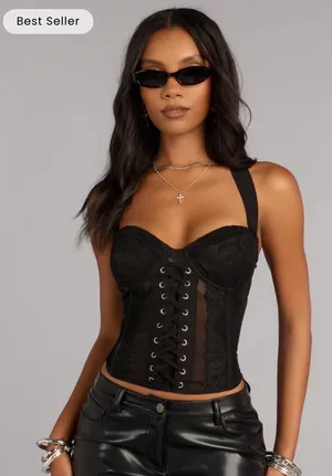 Windsor black corset top  thumbnail 1