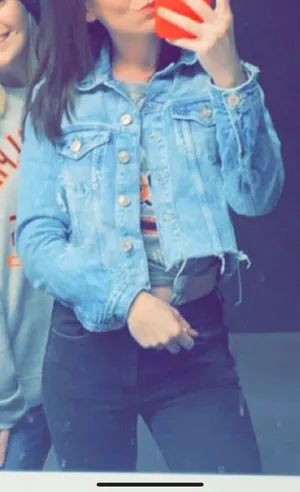 Cropped Distressed Denim Jacket thumbnail 2