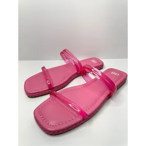 BP Viola Pink Jelly Double Strap Square Toe Slide‎ Sandals Womens 7.5M thumbnail 3
