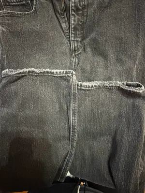 LOFT The 90s Straight Leg Jeans Washed Black Distressed High Rise Size 27 Petite thumbnail 11