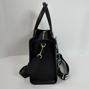 Karl Lagerfeld Paris Black Leather Graffiti Tote Bag‎ Crossbody Strap thumbnail 7