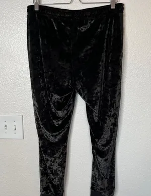Victorias Secret PINK Womens Black Velvet Drawstring Joggers Size L thumbnail 11