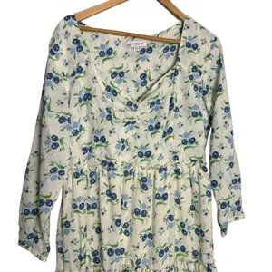 Sweet Baby Jamie Ivory Floral Print Tiered 3/4 Sleeve Midi Dress Size XL thumbnail 4
