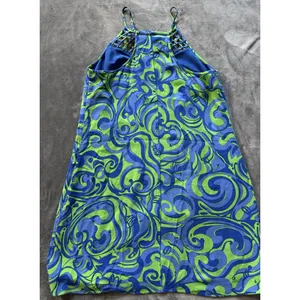 Lilly Pulitzer Reecy Canopy Green I'm No Angel Strappy Embellished Dress Sz M thumbnail 7