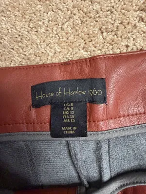 House‎ of Harlow 1960 Brown Red Faux Leather Wide Leg Pants Size 8 thumbnail 2