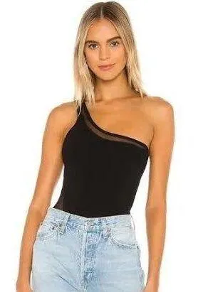 superdown Karen One Shoulder Bodysuit Black thumbnail 1