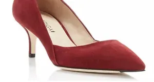 Via Spiga Medora Pointed Pumps Size 7 Poppy Red‎ Suede Pointed Toe Display thumbnail 1