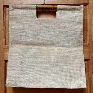 NEW VTG Jute XL Bag Tote Sewing Crafting Knitting Cottage Grandma Farm Country thumbnail 2