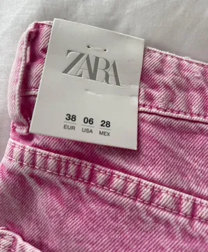 Zara Pink Denim Shorts thumbnail 5