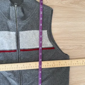 Reformation Large Esti Cashmere Sweater Vest Moto‎ Stripe Grey Fall Winter Ski thumbnail 9