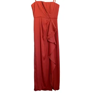 BCBGMAXAZRIA‎ Ila Cascading Ruffle Front Dress Gown in Coral Pink thumbnail 2