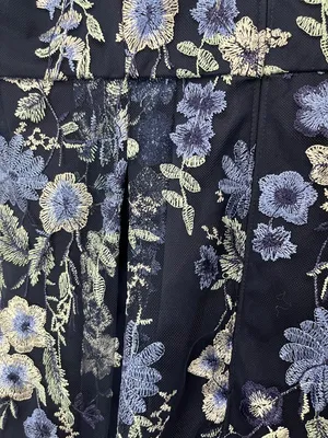 Alex Evenings Navy Floral Embroidered V-Neck Midi Dress - Size 10 thumbnail 12
