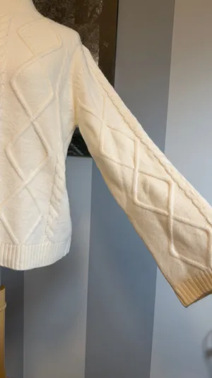 LOFT Cream Cable Turtleneck Sweater thumbnail 2