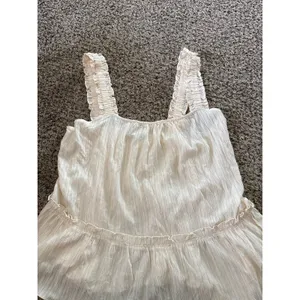 Black Tape Women's Ivory Cream‎ Textured Ruffled Tank top Size 2X thumbnail 2