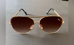 QUAY Aviator Women’s Sunglasses Gold Frame EUC thumbnail 1