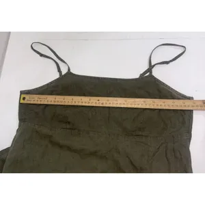 Abercrombie Fitch Vintage Y2K 90s Layering Babydoll Linen Military Green Dress M thumbnail 8