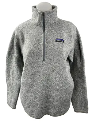 Patagonia Better Gray Fleece Half Zip Long Sleeve Sweatshirt Sweater Top Size L thumbnail 1