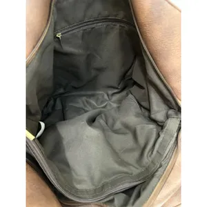 Vegan Leather Bucket Tote Crossbody Bag Brown Gold Hardware thumbnail 5