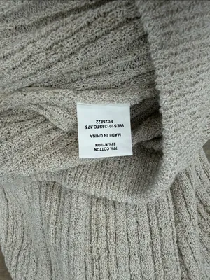 DISSH Emery Oatmeal Ribbed Knit Cotton Wide Leg Pull On Casual Boho Pants L thumbnail 6