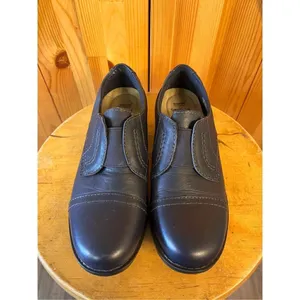 Earth Origins Black /Navy Leather Womens Navigate Nate Slip-On Loafers 6M thumbnail 2