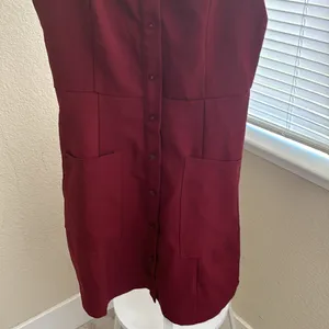 Dark red mini dress thumbnail 3