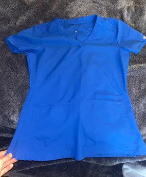 MedCouture Royal Blue Women’s Scrub Top thumbnail 1